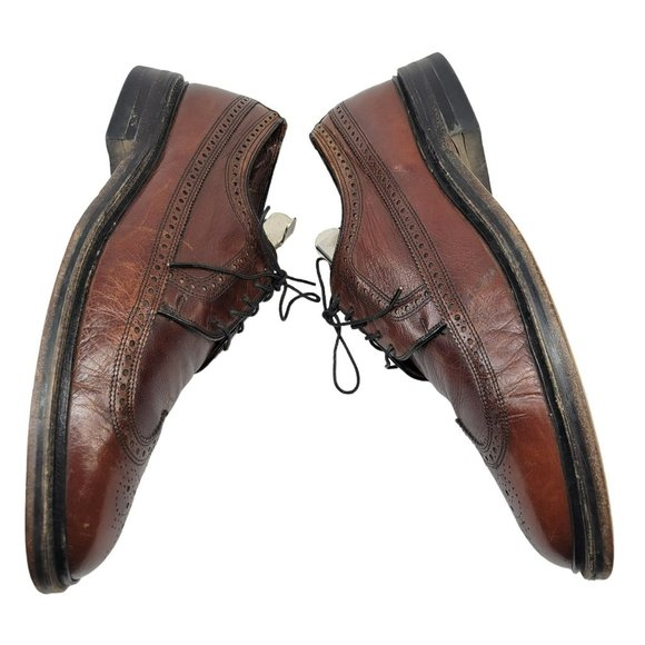 Vtg Freeman Flex-Free Leather Oxford Dress Shoes Leather Sole Mens 10D 822538